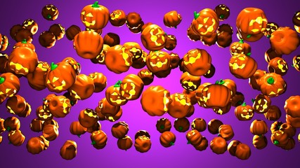 Jack O Lanterns.3D render illustration.