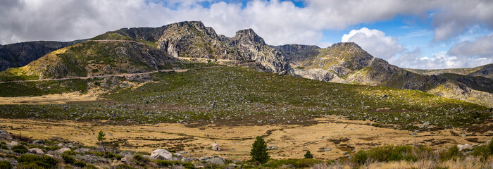 Highest mountain in continental Portugal - Serra da Estrela seen from Nave Santo Antonio towards Cantaros and Macico Central