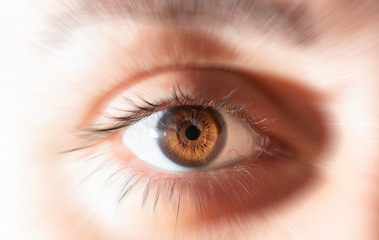 Human eye close-up. Macro photography. 
