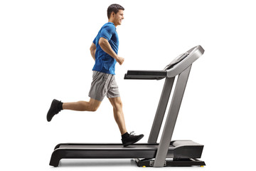 Guy running on a treadmill