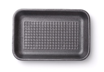 Top view of empty foam food tray