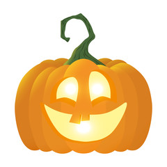 halloween pumpkin lamp with face character
