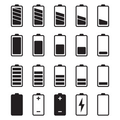 Battery icon set