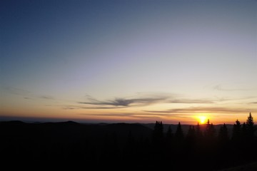  dawn sky over the mountains