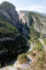 Landscape of the Gorges du Verdon in Provence in France