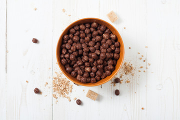 Flakes, sugar, seeds semi-cook for porridge close up in white key