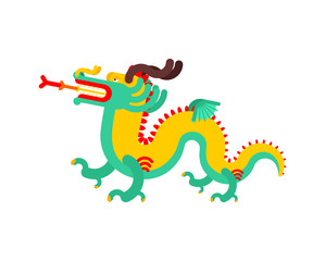 Chinese dragon isolated. China mythical monster. National folk beast. vector illustration