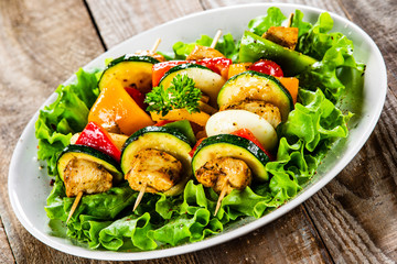 Shish kebabs - grilled meat and vegetables