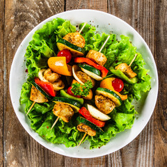 Shish kebabs - grilled meat and vegetables