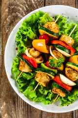 Shish kebabs - grilled meat and vegetables