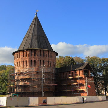 Smolensk, Russia, Thunder tower in summer day on blue sky background