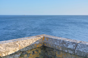 Stone corner over the Atlantic Ocean in Galicia, Spain
