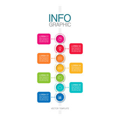 Vector iInfographic template for business, presentations, web design, 7 options.