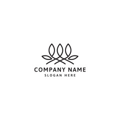 abstract green leaf company logo
