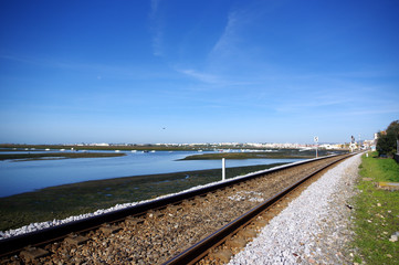 voie ferrée a Faro, Portugal 
