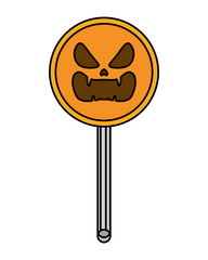 halloween sweet lollipop candy with face icon