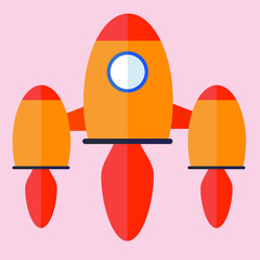 Cartoon Rocket Flat Design Illustration