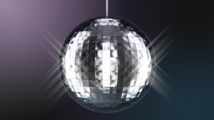 Fototapeta na wymiar Photorealistic Disco Ball Spinning seamless with Flares. 3d rendering