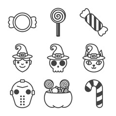 bundle of halloween set icons