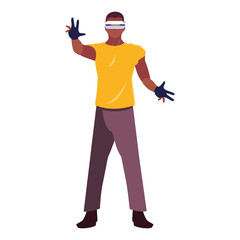 man using technology of augmented reality