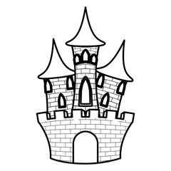 dark castle building halloween icon