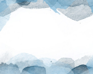 Delicate blue watercolor abstraction on a black background © Анна Ширяева