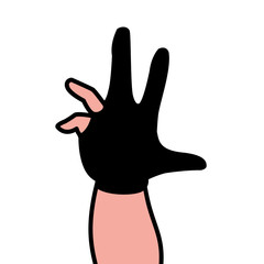 Hand using glove of augmented reality design