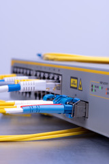 Network equipment switch with network ethernet and optical cables