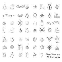 Christmas and new year Icons And Elements Set - Vector Illustration, Graphic Design. Collection Of Xmas Icons. For Web, Websites, Presentation Templates, Mobile Applications And Promotional Materials 