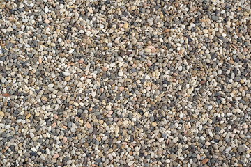 Dry aquarium sand texture background.  Small fine pea gravel grains. Close up view from the top. 