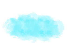 Delicate blue watercolor abstraction on a white background