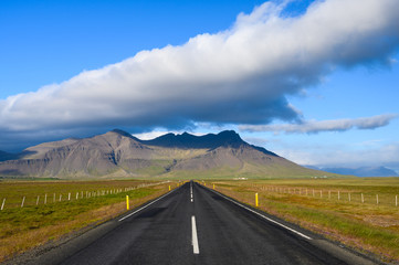 road to the mountains in Iceland