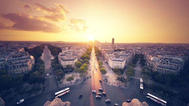 Paris view from Arc de Trimphe, France