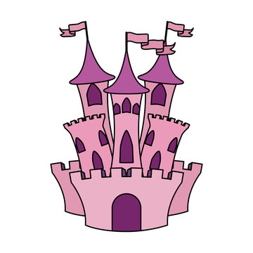 princess pink castle fairytale icon