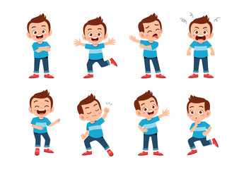 cute kid with many gesture expression set © Colorfuel Studio