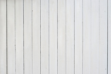 White wood texture background. Fence painted in white	