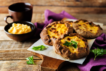 Potato pumpkin rye galette mini