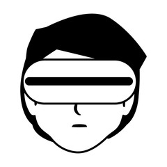 man using technology of augmented reality