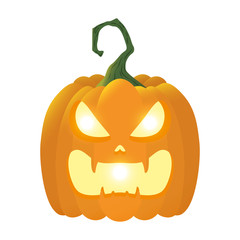 halloween pumpkin lamp with face character