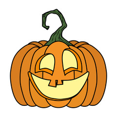 halloween pumpkin with face character