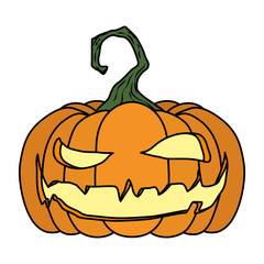 halloween pumpkin with face character