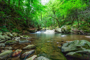 Obraz premium Sergen, double welding waterfall, Vize Kirklareli (Turkish Sergen Cifte Kaynaklar Selalesi)