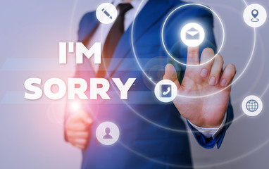 Word writing text I M Sorry. Business photo showcasing Toask for forgiveness to someone you...