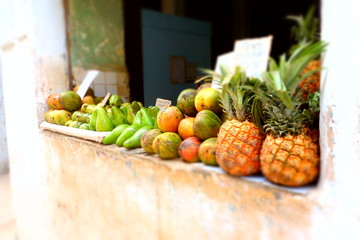 Mercado de fruta tropical