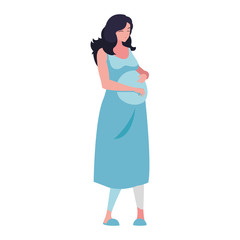 Isolated pregnant woman vector design
