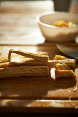 Fototapeta premium cooking tofu skin