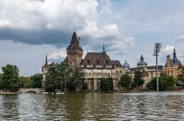 Obraz premium Vajdahunyad Castle is a castle in the City Park of Budapest, Hungary.