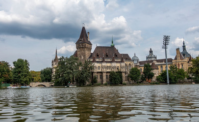 Fototapeta na wymiar Vajdahunyad Castle is a castle in the City Park of Budapest, Hungary. 