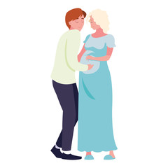 Isolated pregnant woman and man design