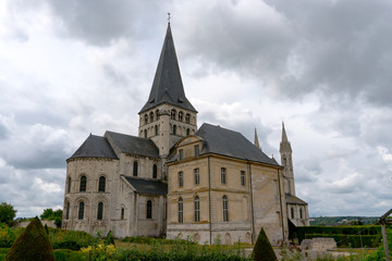 Fototapeta na wymiar view of the historic Abbey of Saint-Georges in Boscherville in Upper Normandy